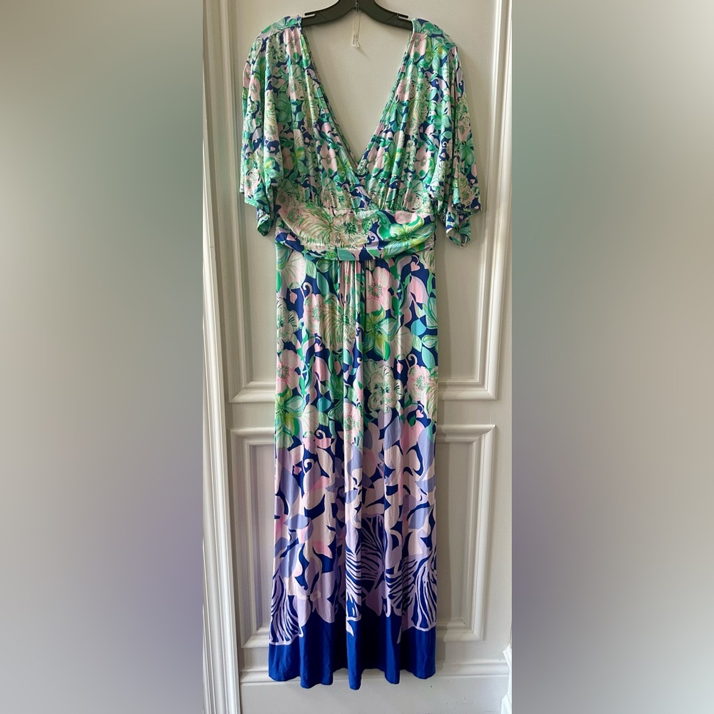 EUC Lilly Pulitzer Parigi Floral Maxi Dress Women’s Size L (orig. $228)